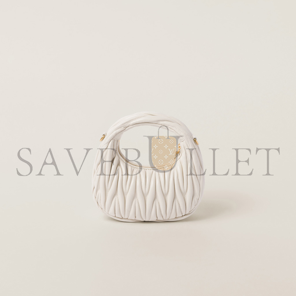 MIU MIU WANDER MATELASSÉ NAPPA LEATHER HOBO MINI-BAG 5BP078 (17.5*14*5.5cm) MIU MIU WANDER MATELASSÉ NAPPA LEATHER HOBO MINI-BAG 5BP078 (17.5*14*5.5cm)